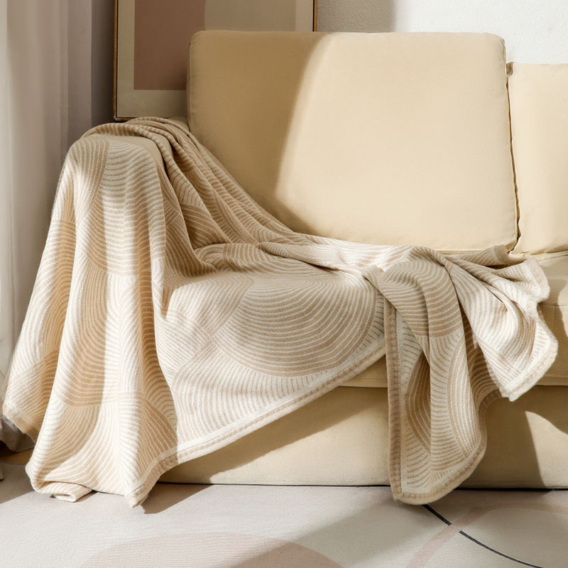Home Textiles Luxury - Lüks Dairesel Yay Baskılı İplik Battaniye