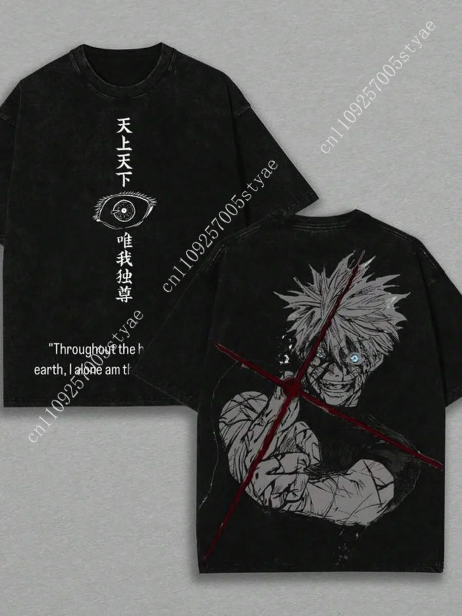 Quilt Cotton Summer - Gojo Satoru Grafik Tshirt Manga Giyim
