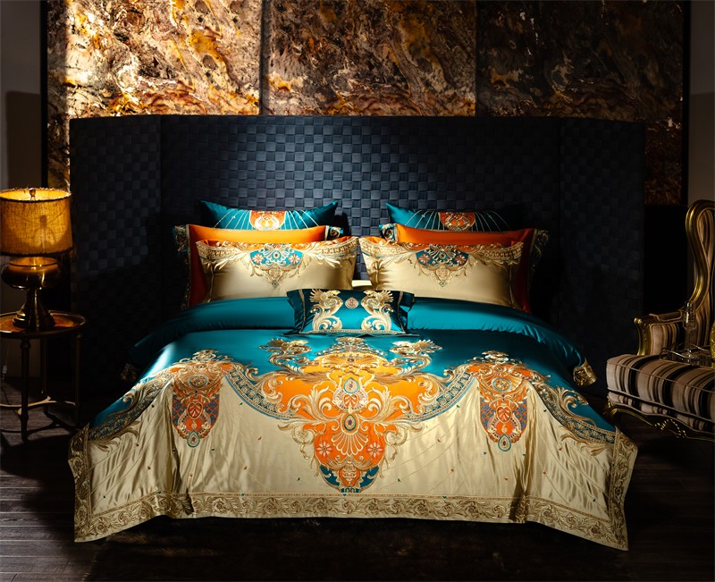 Home Textiles Luxury - Altın nakış Patchwork nevresim yatak örtüsü