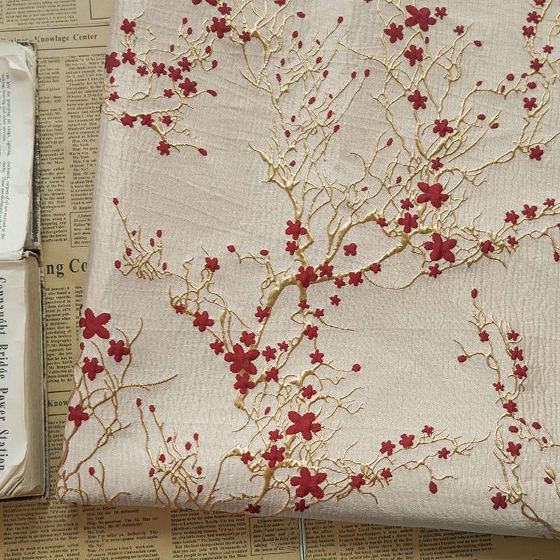 Lüks Kırmızı Erik Çiçeği Jakar - Home Textiles Luxury incelemesi ve fiyatı