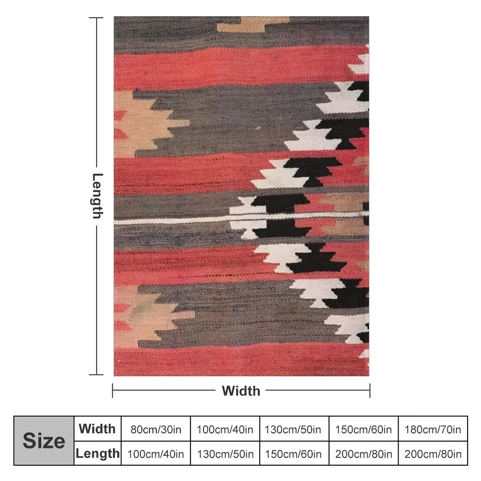 Geometrik Vintage Türk Kilimi, - Home Textiles Luxury incelemesi ve fiyatı